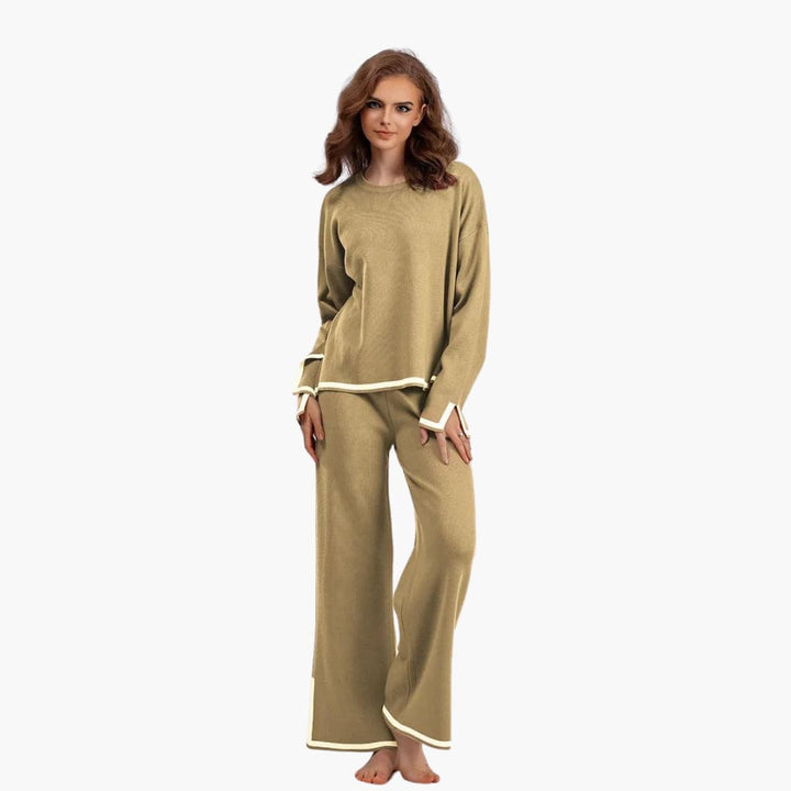 Women’s Two-Piece Set with Long-Sleeve Top and Matching Pants