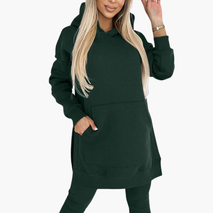 Women’s Two-Piece Hoodie and Leggings Set with Fitted Leggings