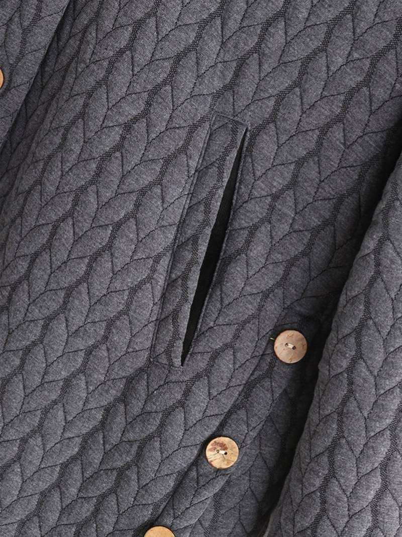 Women’s Hooded Winter Coat with Button-Up Front and Long Length