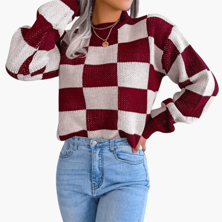 Women’s Oversized Knit Sweater with Long Sleeves and Pullover Style