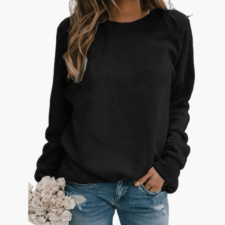 Women’s Knit Pullover with Loose Fit and Striped Pattern