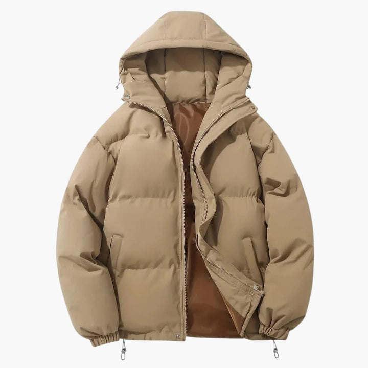Women’s Puffer Jacket with Quilted Design and Hood