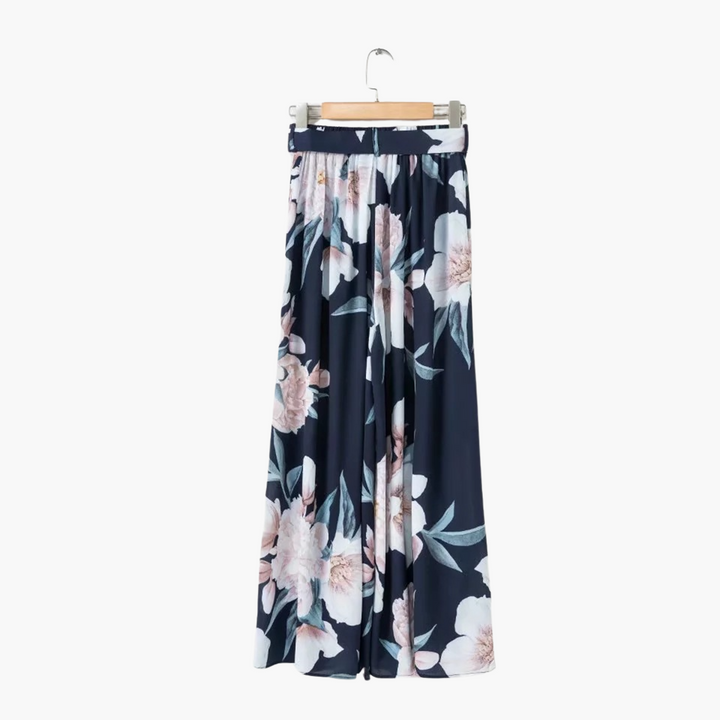 Women’s Loose-Fit Summer Pants with Floral Print and Wide-Leg Design