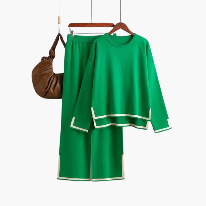 Women’s Two-Piece Set with Long-Sleeve Top and Matching Pants