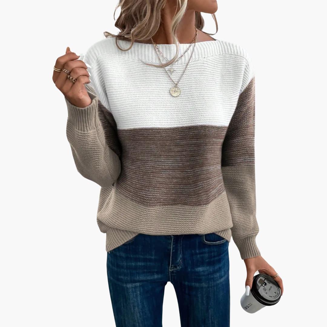 Women’s Ombre Knit Sweater with Long Sleeves and Pullover Style