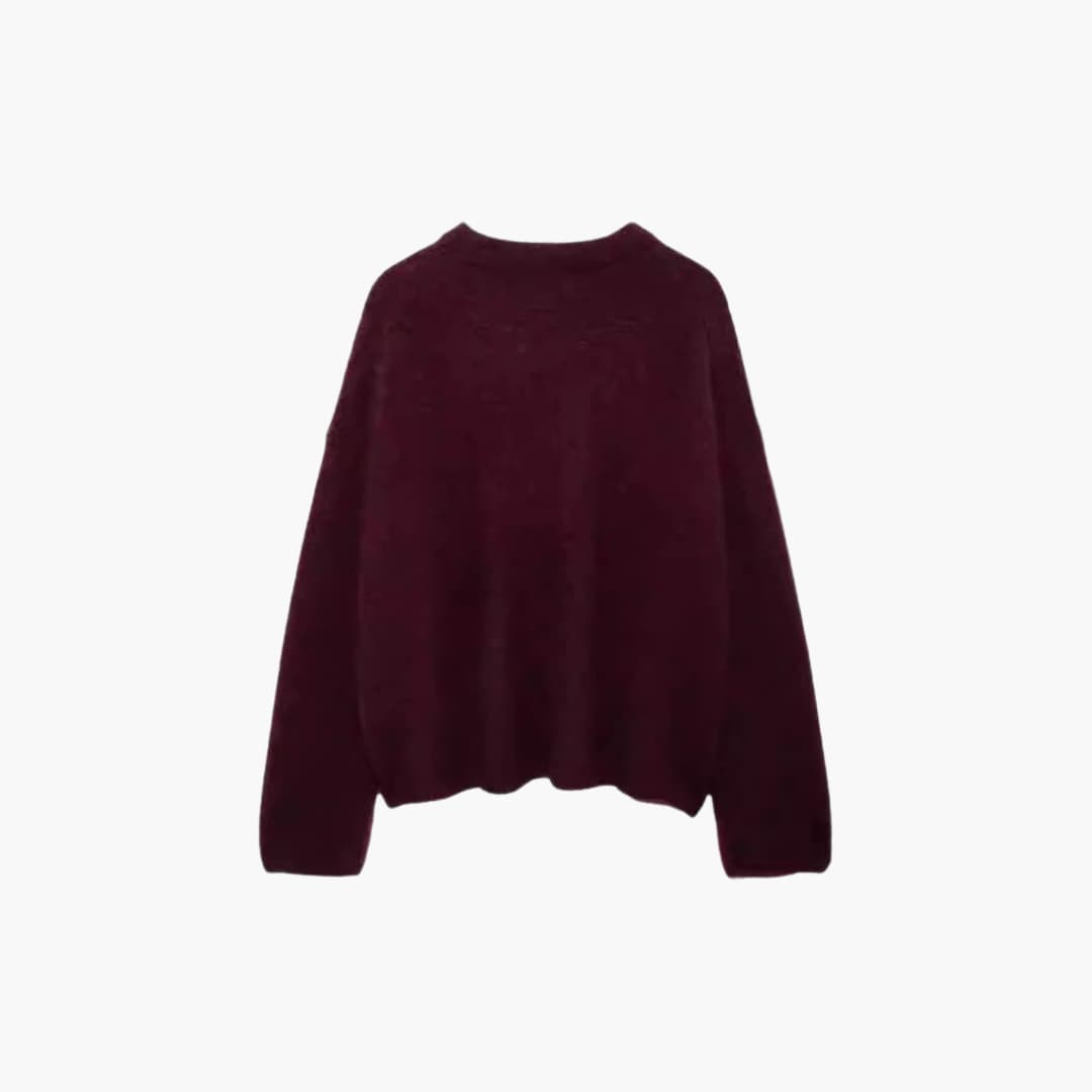 Burgundy Knit Sweater for Women - Cozy & Stylish Comfort -  Made By Riley