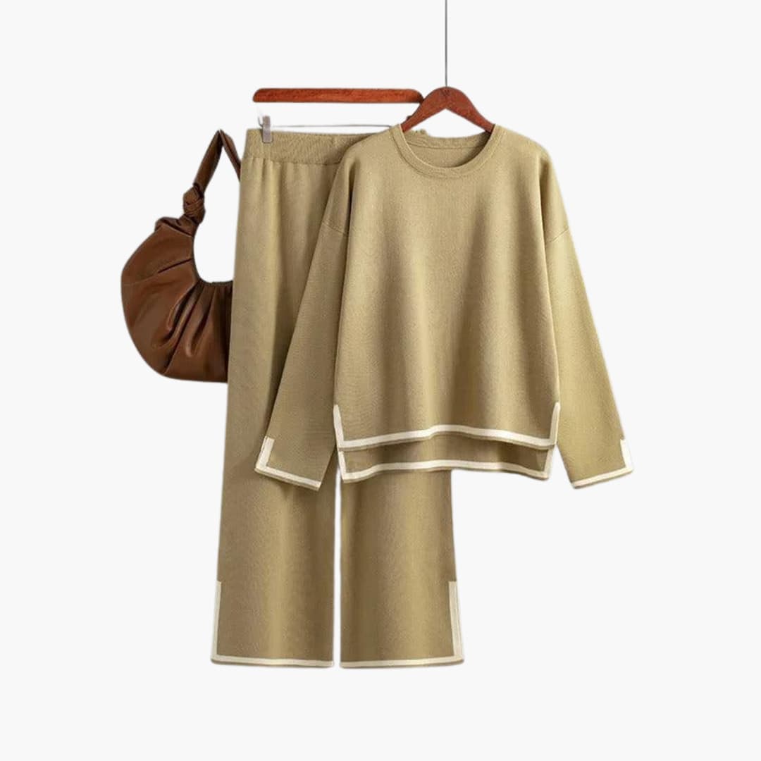 Women’s Two-Piece Set with Long-Sleeve Top and Matching Pants