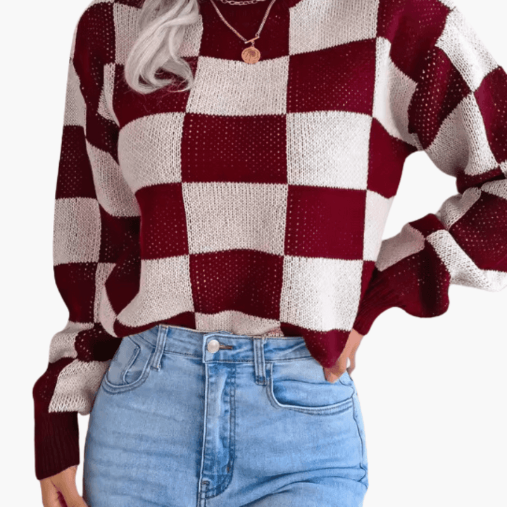 Women’s Oversized Knit Sweater with Long Sleeves and Pullover Style