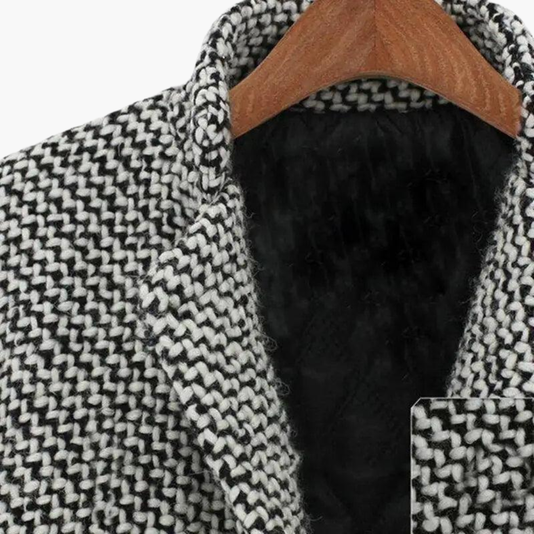 Women’s Longline Wool-Blend Trench Coat with Tailored Fit