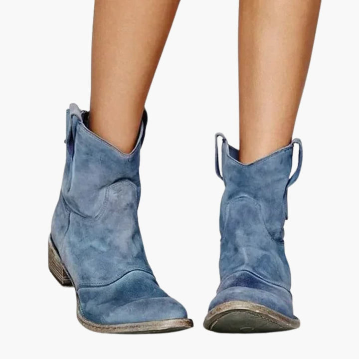 Women’s Ankle Boots with Pointed Toe and Low Heel