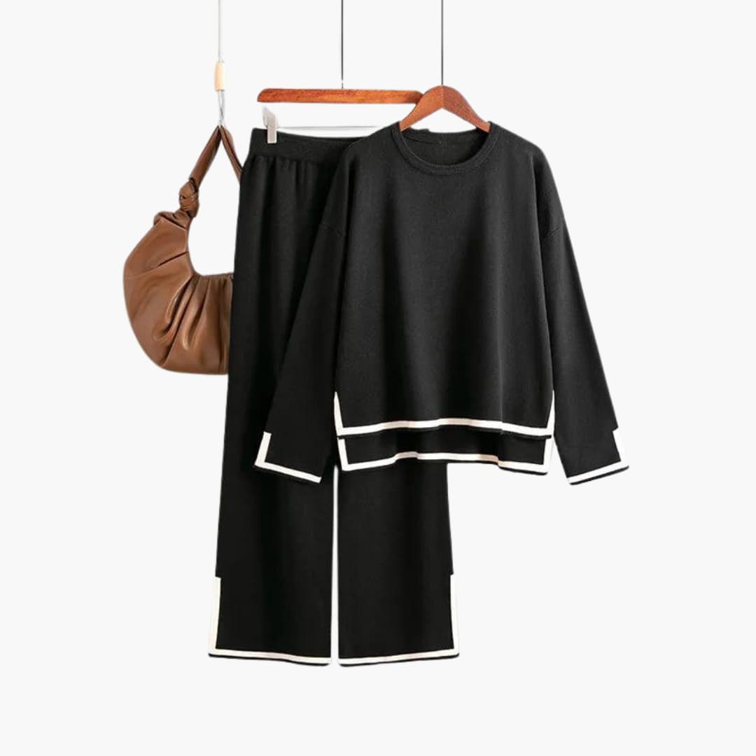 Women’s Two-Piece Set with Long-Sleeve Top and Matching Pants