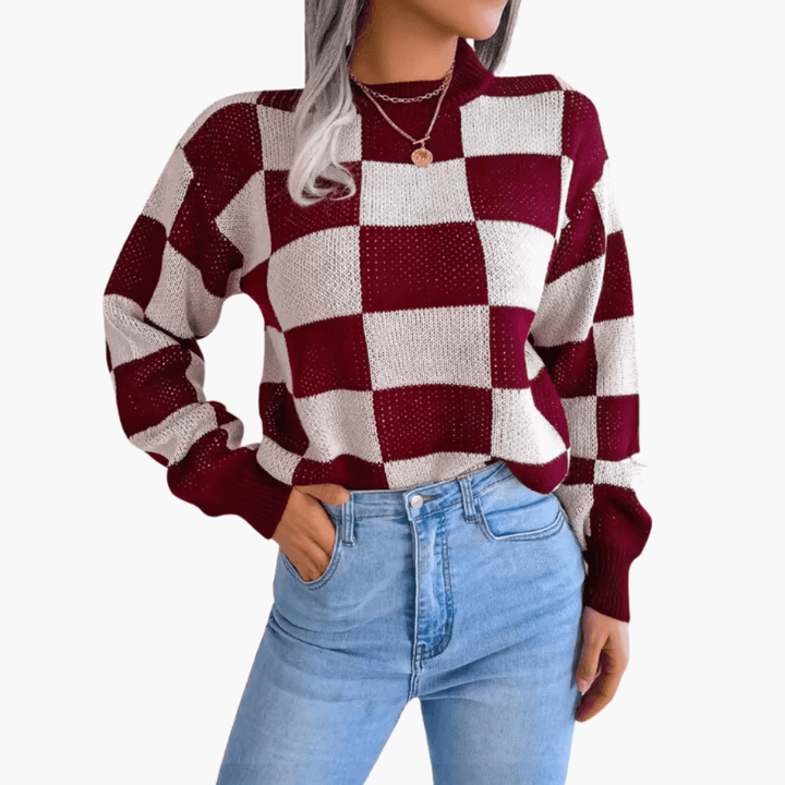 Women’s Oversized Knit Sweater with Long Sleeves and Pullover Style