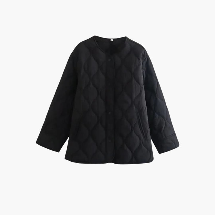 Women’s Winter Puffer Jacket with Snap-Button Closure and Quilted Padding