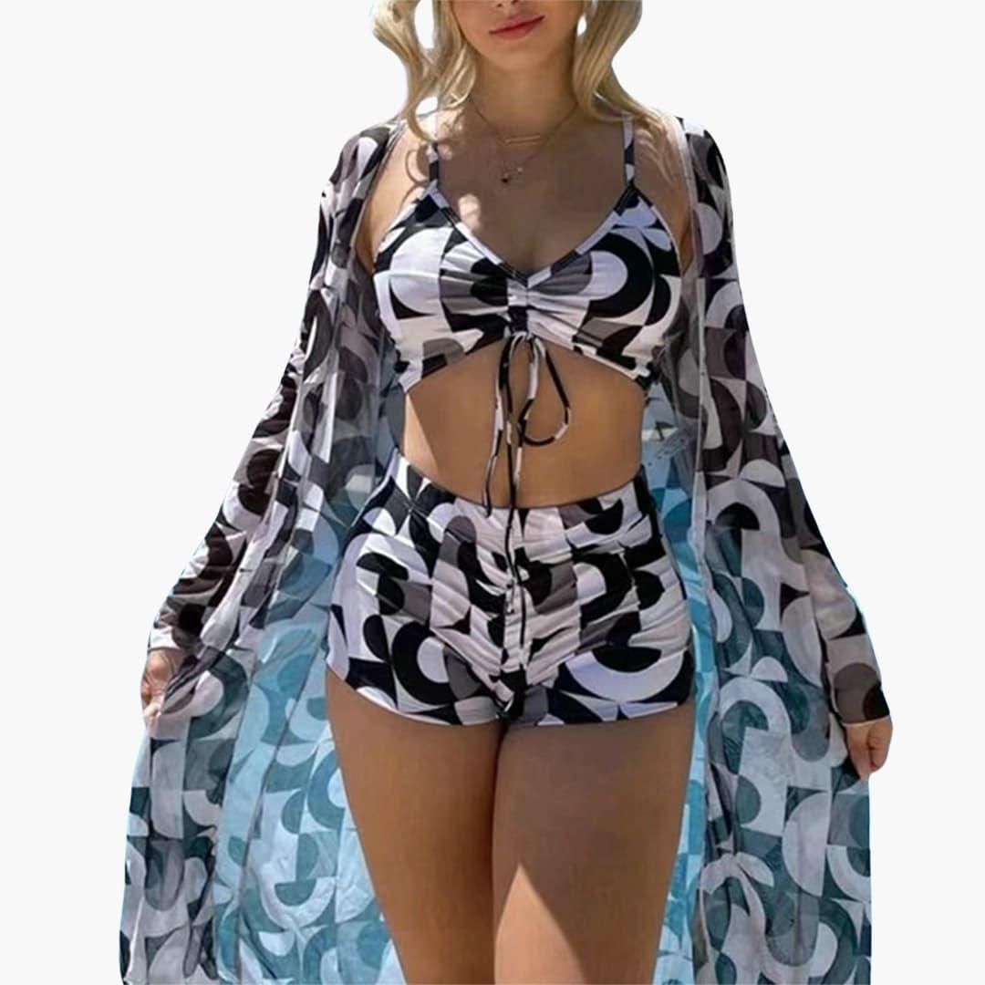 3-Piece Swimsuit Set with Cover-Up – Women&