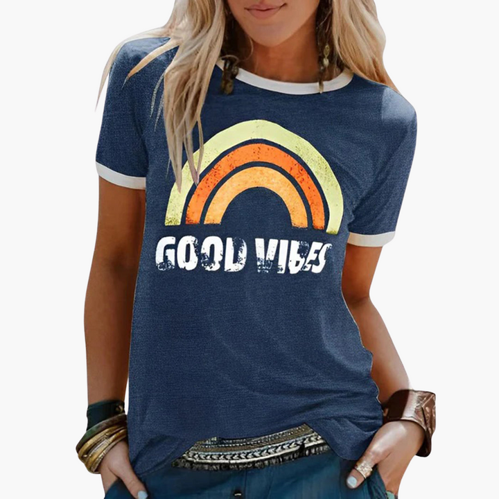 Women’s T-Shirt with Crew Neck and Graphic Print