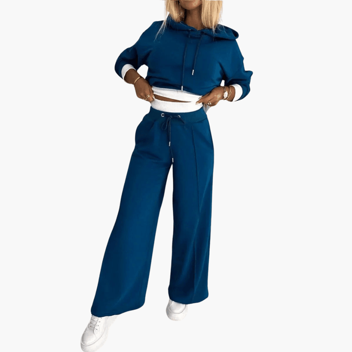 Women’s Two-Piece Knit Loungewear Set with Relaxed Fit