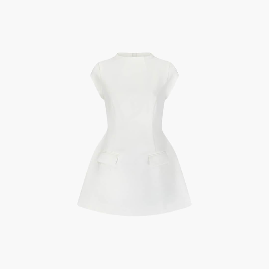 Women’s Mini Dress with Round Neck and Short Sleeves
