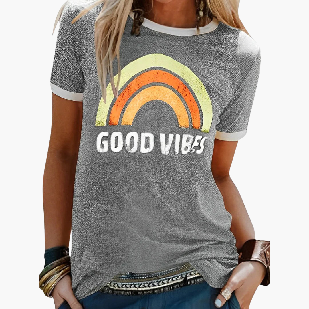 Women’s T-Shirt with Crew Neck and Graphic Print