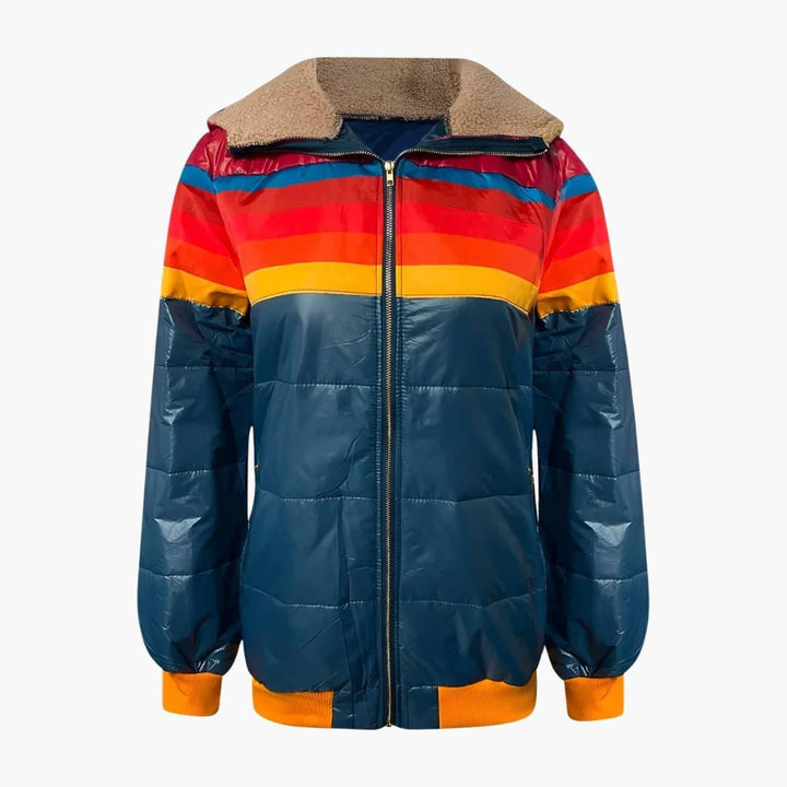 Women’s Puffer Jacket with Adjustable Hood and Full Zip