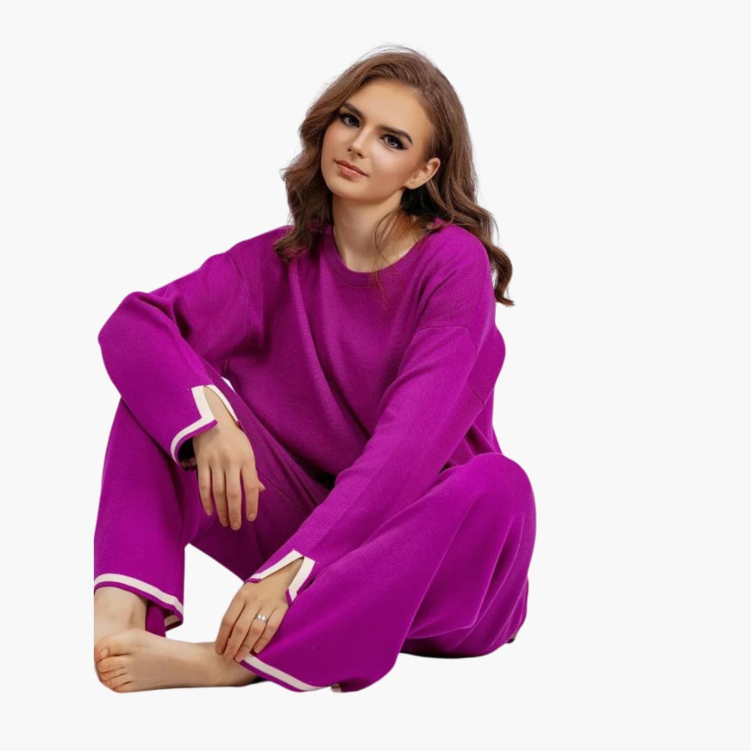 Women’s Two-Piece Set with Long-Sleeve Top and Matching Pants