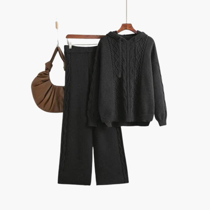 Women’s Lounge Set with Oversized Hoodie and Matching Wide-Leg Pants