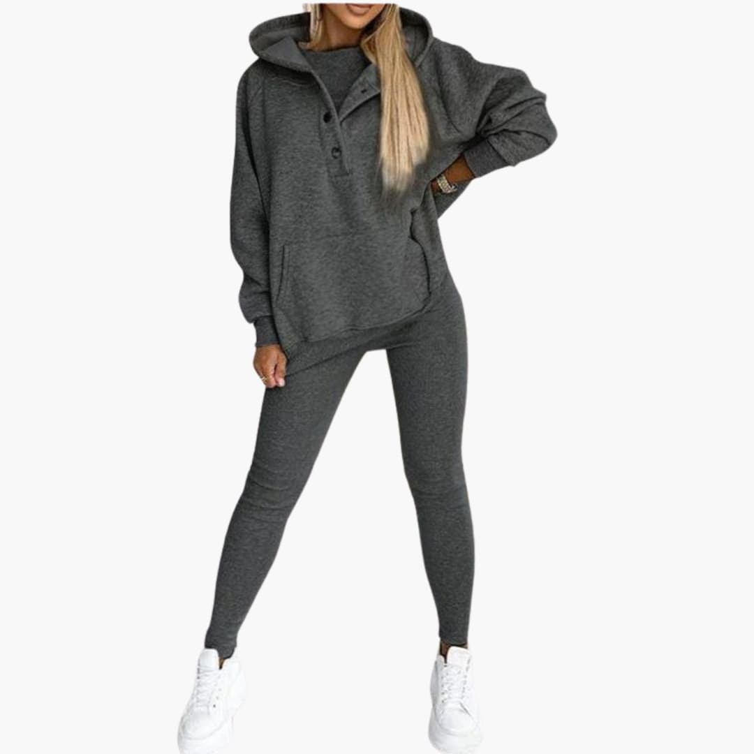 Women’s Three-Piece Lounge Set with Vest Long Sleeve Top and Pants