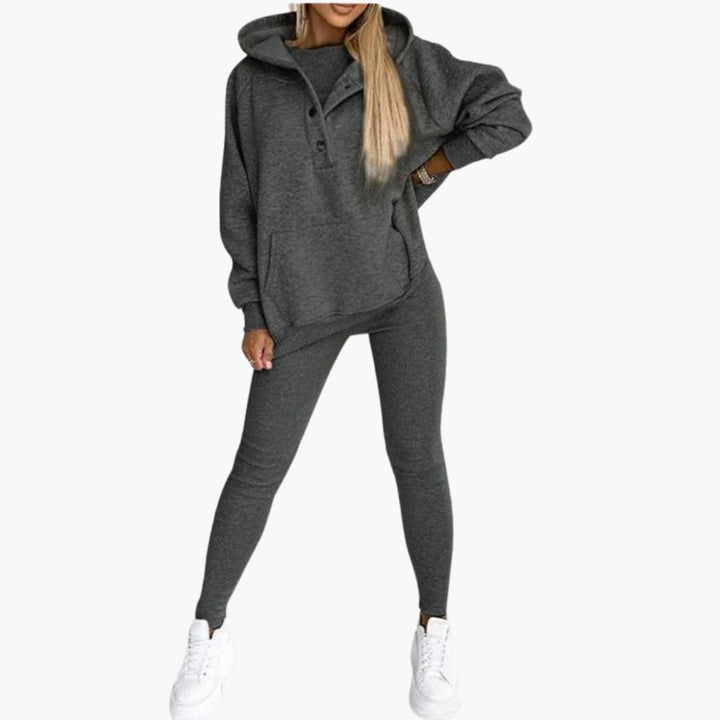 Women’s Three-Piece Lounge Set with Vest Long Sleeve Top and Pants