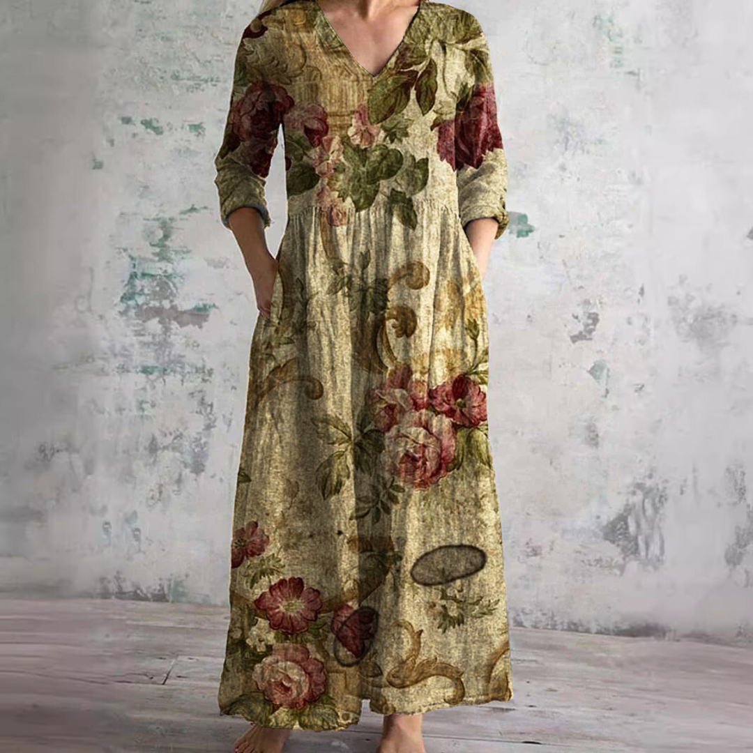 Floral V-Neck Summer Dress Women – Lightweight Day Dress