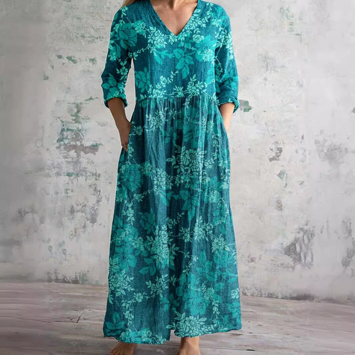 Floral V-Neck Summer Dress Women – Lightweight Day Dress