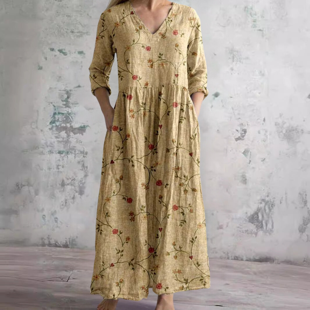 Floral V-Neck Summer Dress Women – Lightweight Day Dress