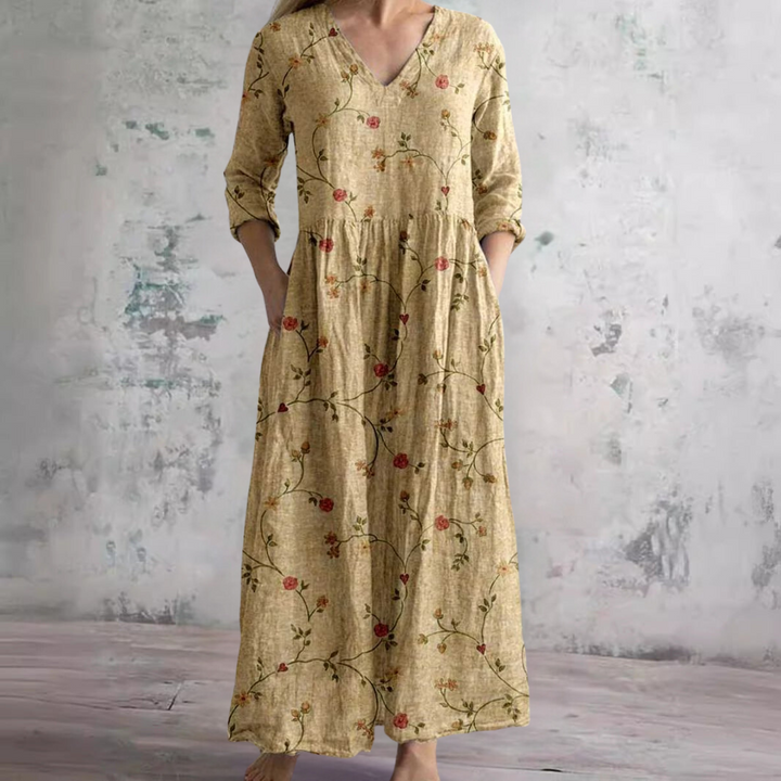 Floral V-Neck Summer Dress Women – Lightweight Day Dress