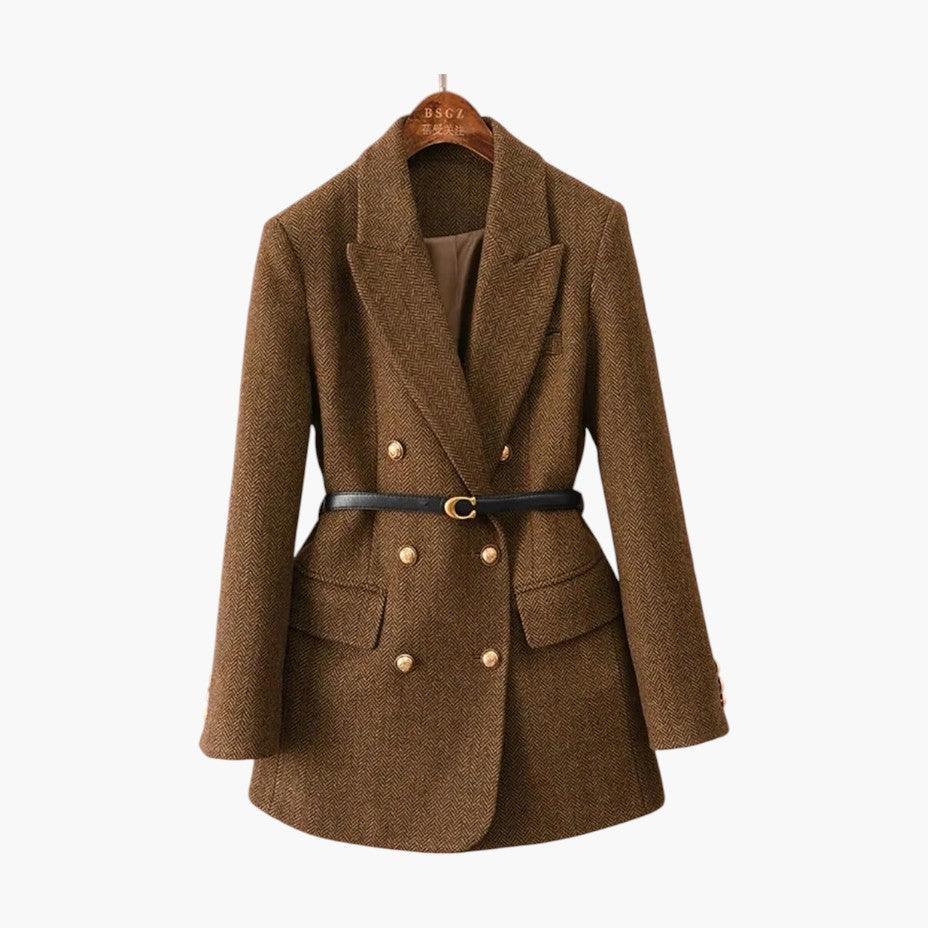 Belted Wool Blazer – Women's Tailored Smart Casual Jacket -  Made By Riley
