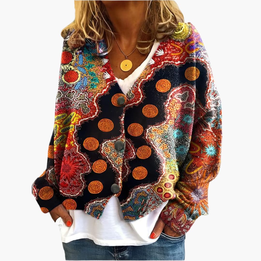 Boho Printed Sweater for Women - Cozy & Stylish Knitwear -  Made By Riley