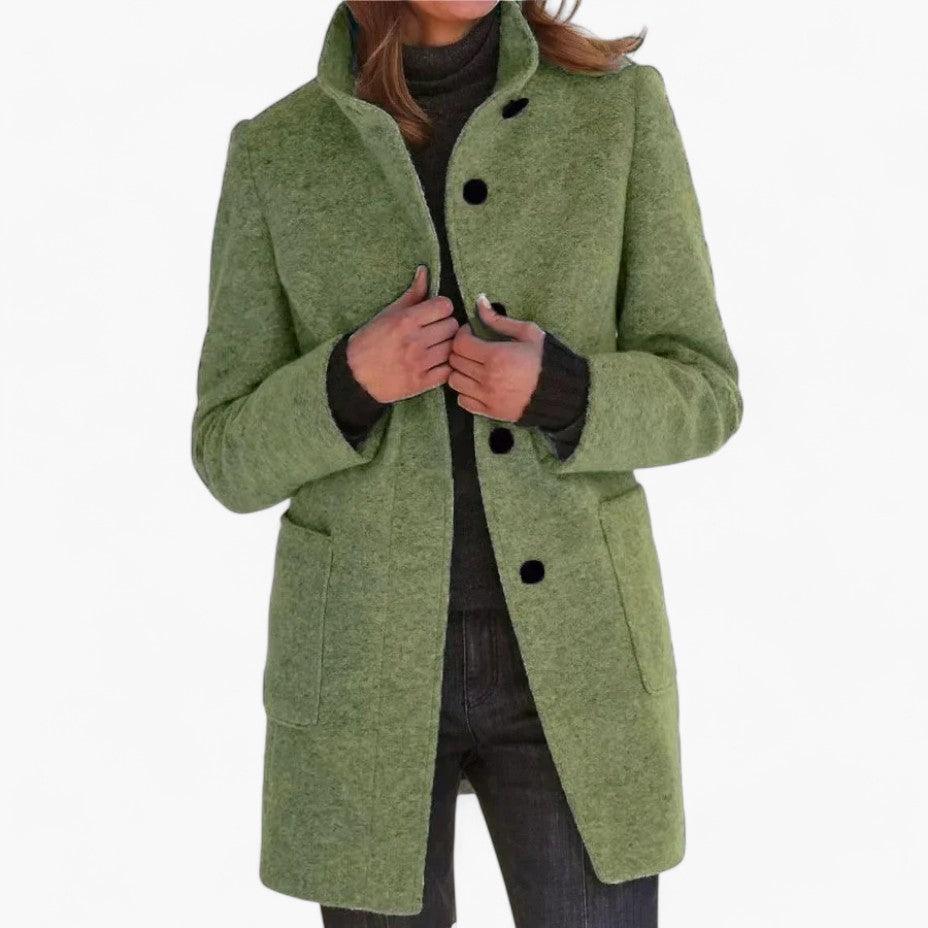 Women’s Jacket with Button Fastening and Relaxed Fit